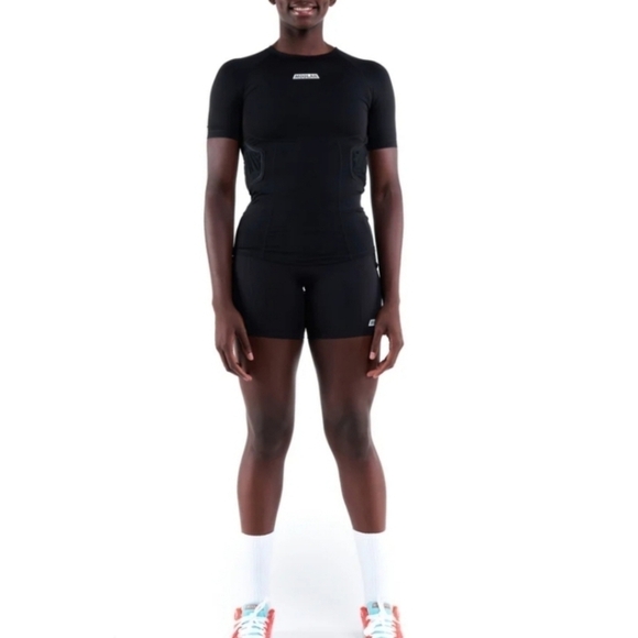 Moolah Workout Set Black Padded Compression Shorts & Top Size Large NWT - Picture 14 of 14